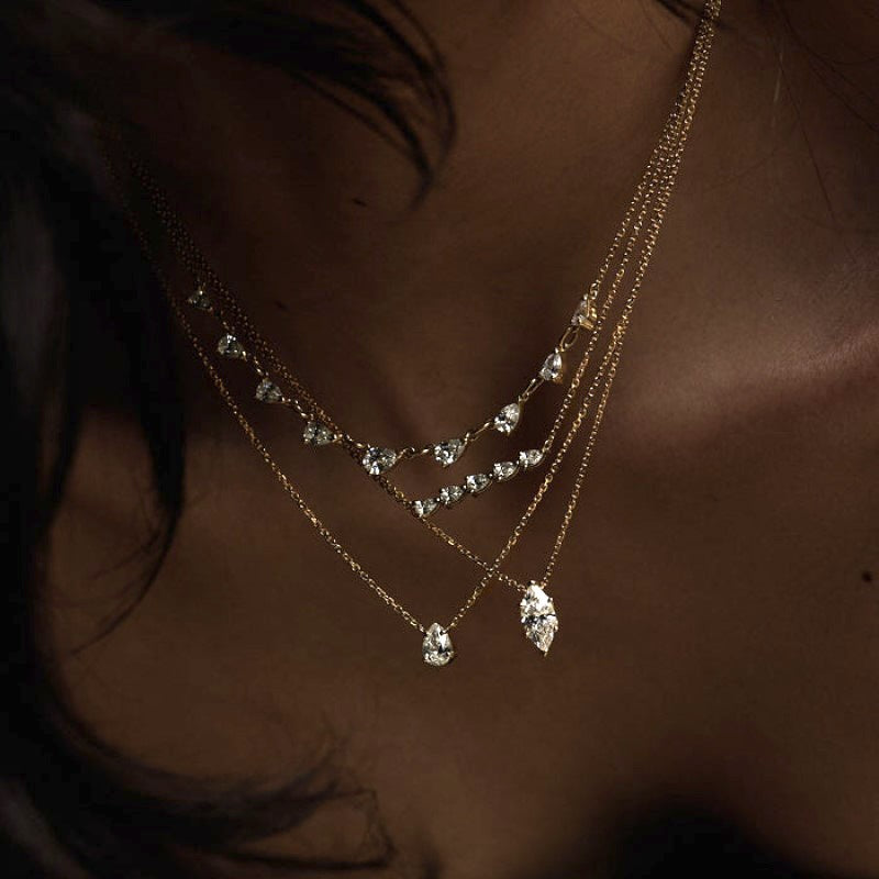 Zircon Oval Round Simple Fashion Furnace Necklaces