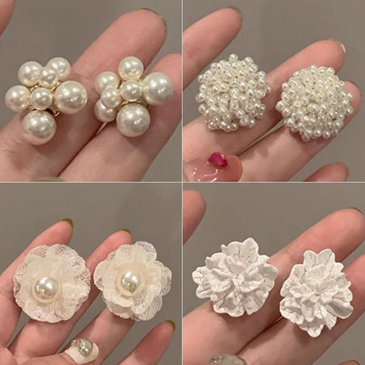 Pearl Flower Tassel Niche Temperament Atmosphere Affordable Earrings