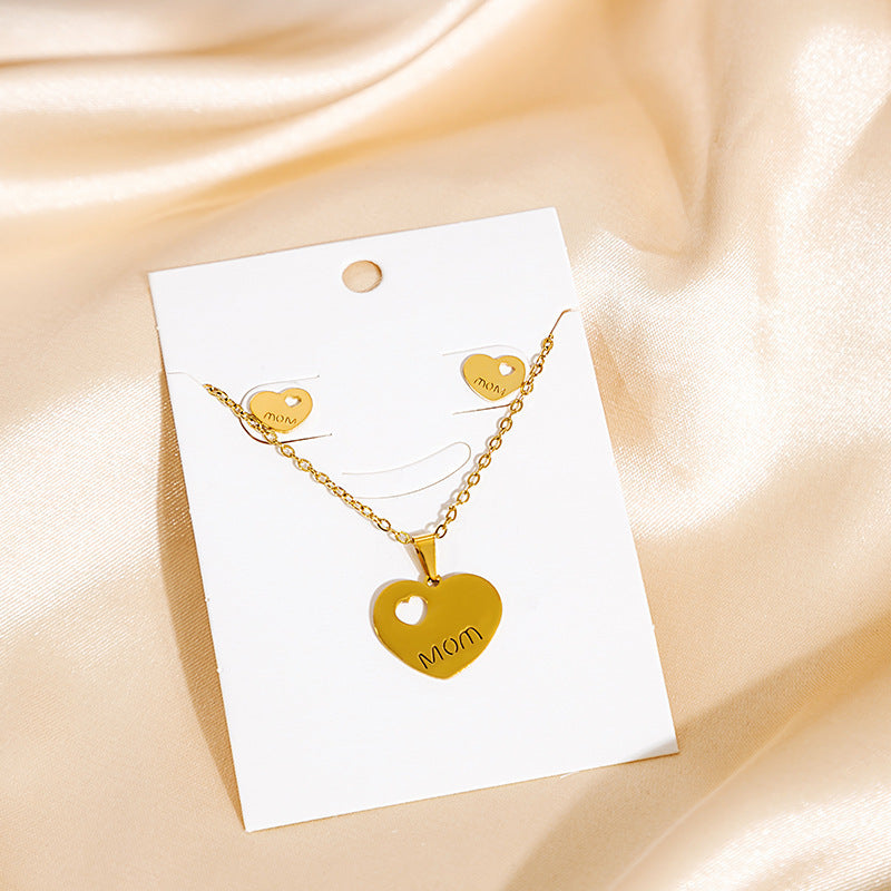 Stainless Steel Design Fashion Suit Metal Style Geometric Heart Necklaces