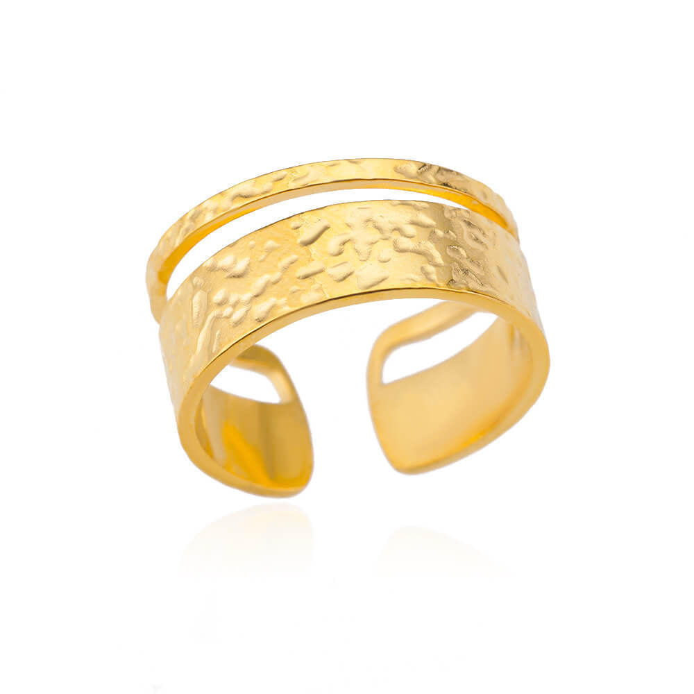 Women's & Men's Wind Stainless Casting Gold Plated Ornament Rings