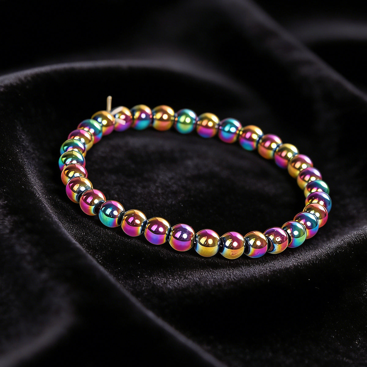 Beaded Colorful Hematite Handmade Elastic String Bracelets