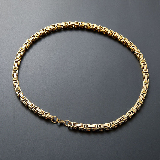 Men's Stainless Steel Emperor Chain Byzantine Festival Necklaces