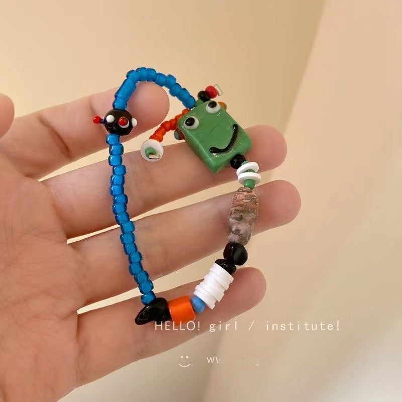 Summer Cute Cartoon Robot Color Beaded Bracelet