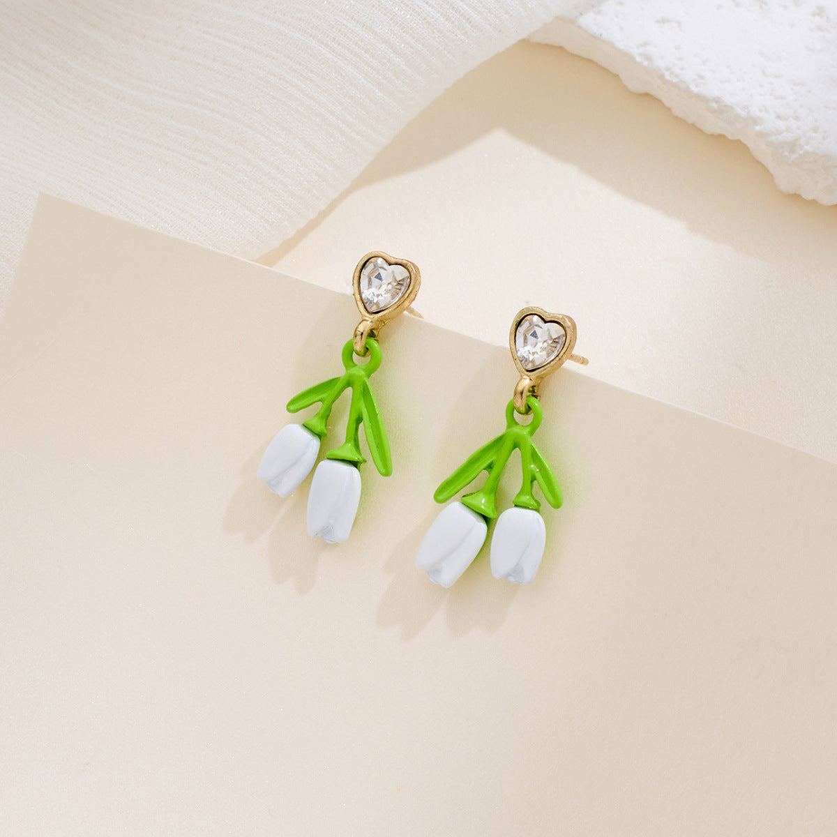 Flower Tulip High-grade Light Luxury Korean Pastoral Stud Earrings