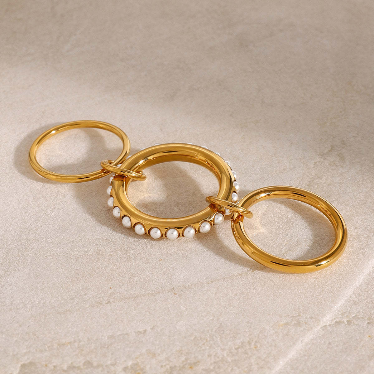 Gold Color Matching Zircon Versatile Creative Rings