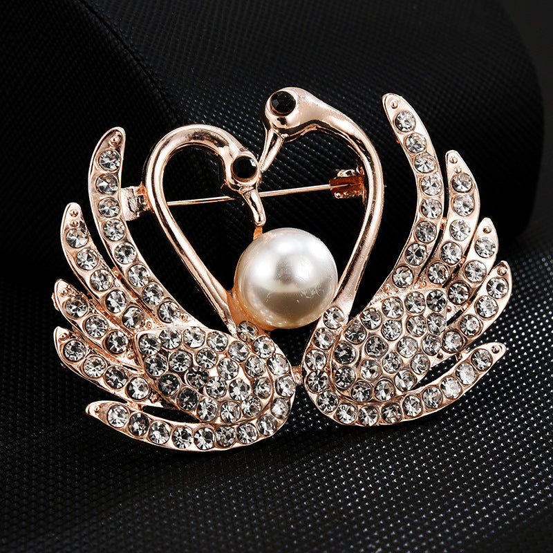 White Rabbit Note Rose Clothes Pin Brooches