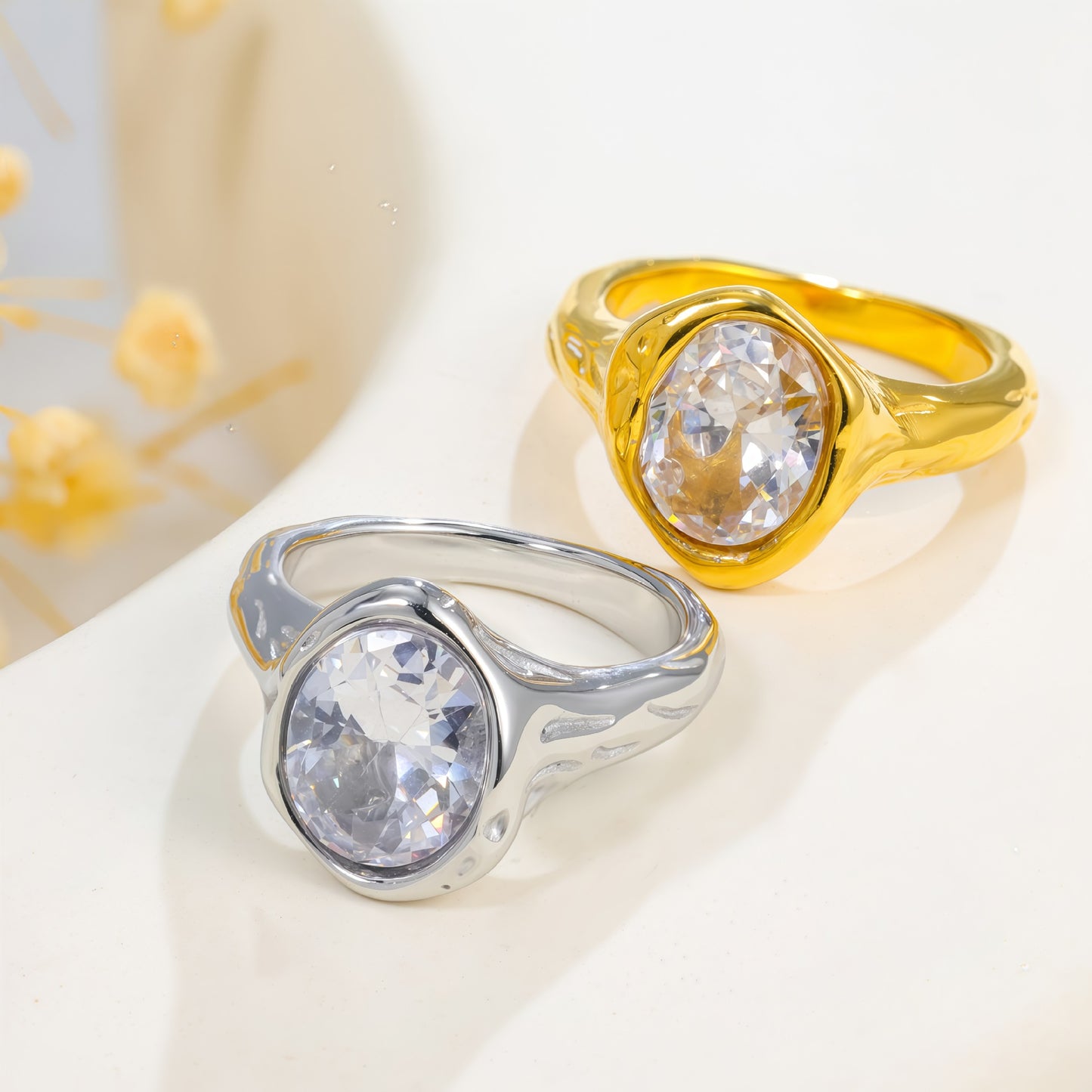 Women's Classic Style Stainless Steel Irregular Design Ring