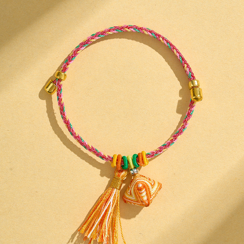 Dragon Boat Festival Colorful Rope Tassel Carrying Strap Ethnic Style Bracelet