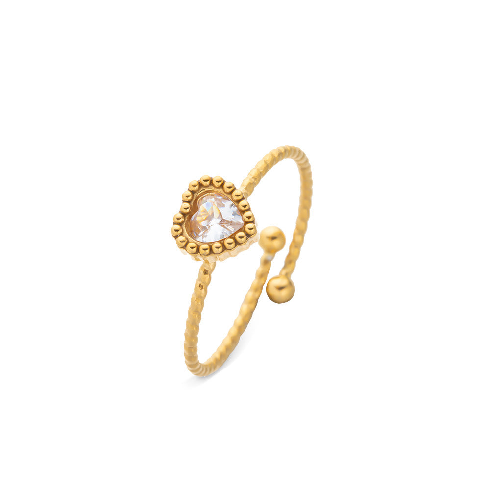 Women's Stainless Steel Zircon Niche High Sense December Birthday Stone Ring