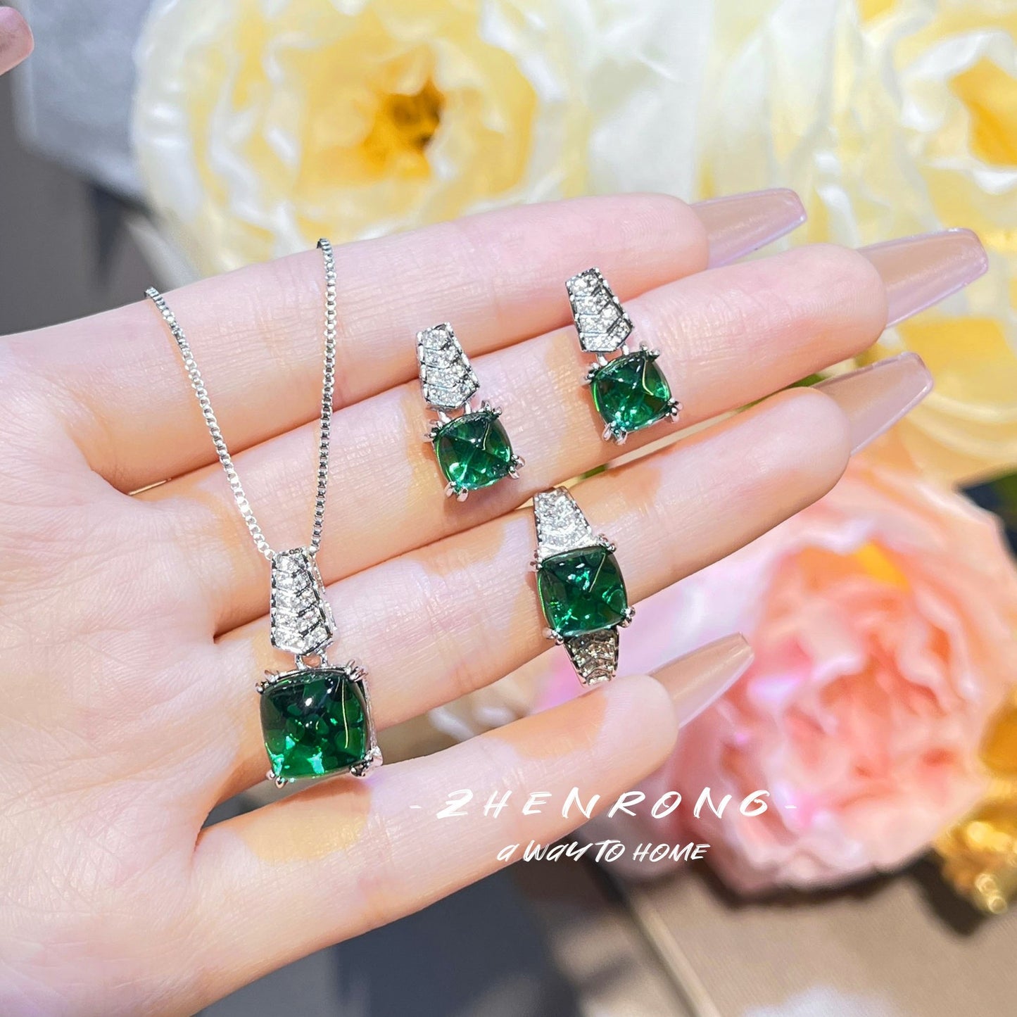 Women's Fashionable Luxury With Colored Featuring Sophisticated Jewelry Set