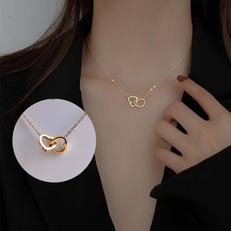 Women's Gold Love Double Titanium Steel For Necklaces