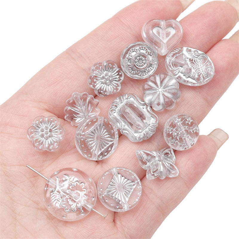 Acrylic Transparent Vintage Frosted Gold Scattered Beads Jewelry Accessories