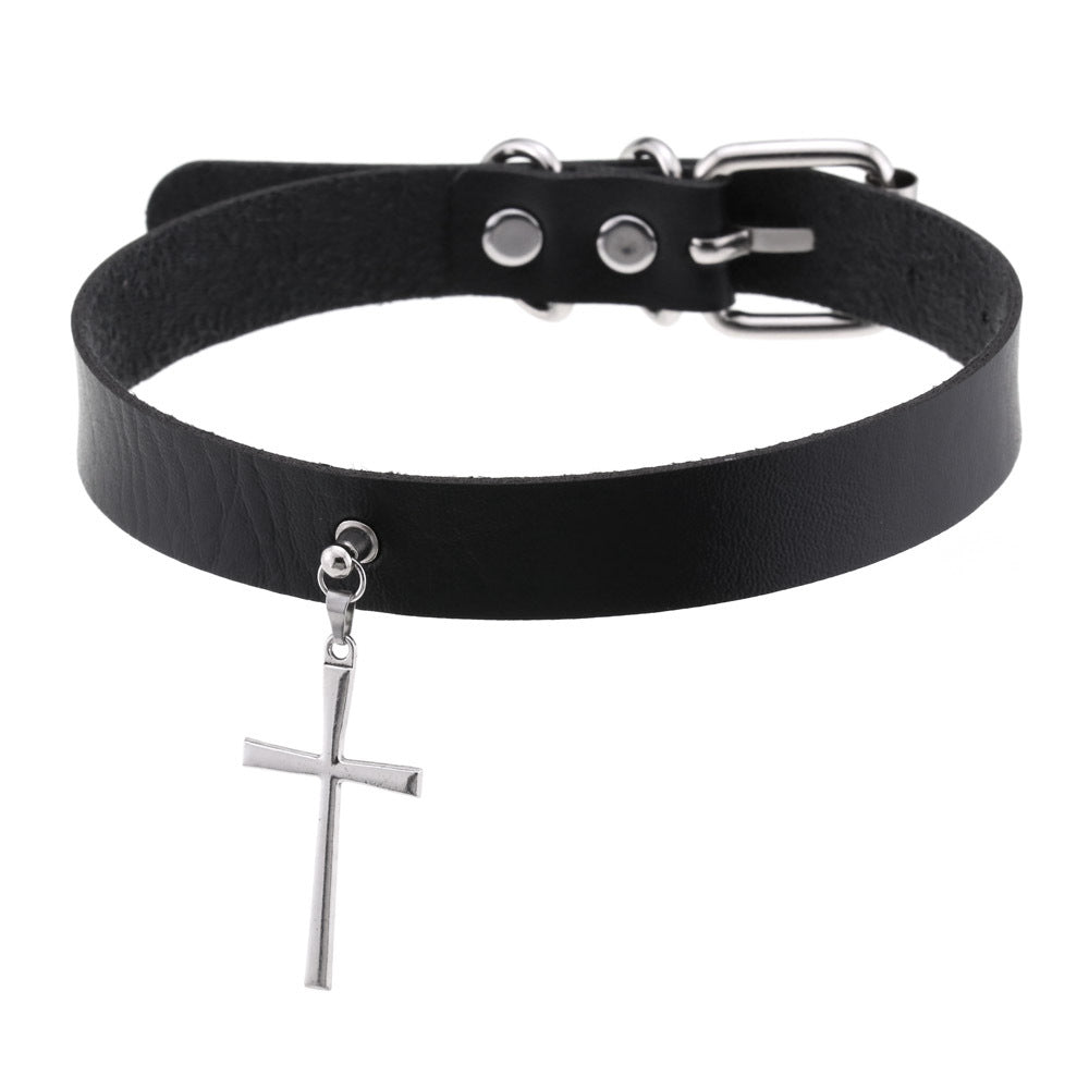 Hip Hop Punk Exquisite Cross Short Collar