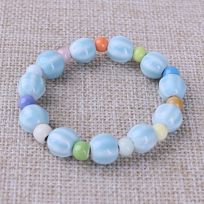 Beaded Ceramic Handmade Ornament Flower Glaze Bracelets