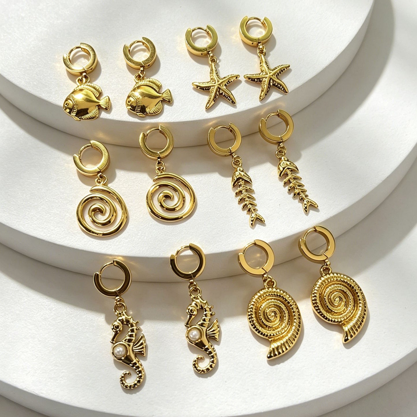 Women's Retro High-grade Stainless Steel Ocean Style Light Luxury Earrings