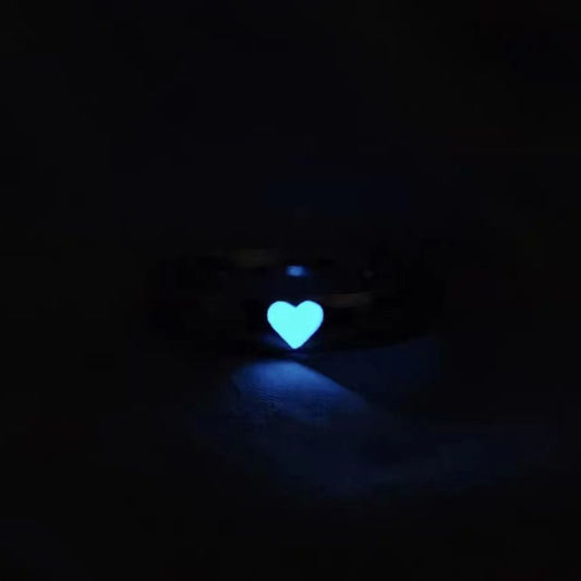 Love Luminous Adjustable Mouth One Pair Of Rings