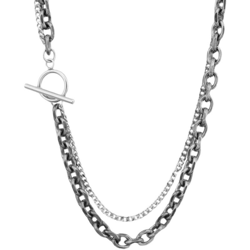 Women's & Men's Simple Double Layer Twin Chain Fashion Short Bracelets