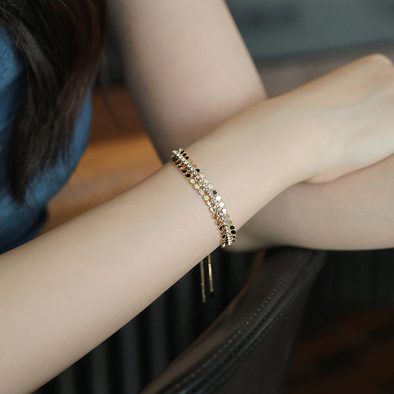 Retro Design Geometric Sequins Style Simple Personality Bracelet