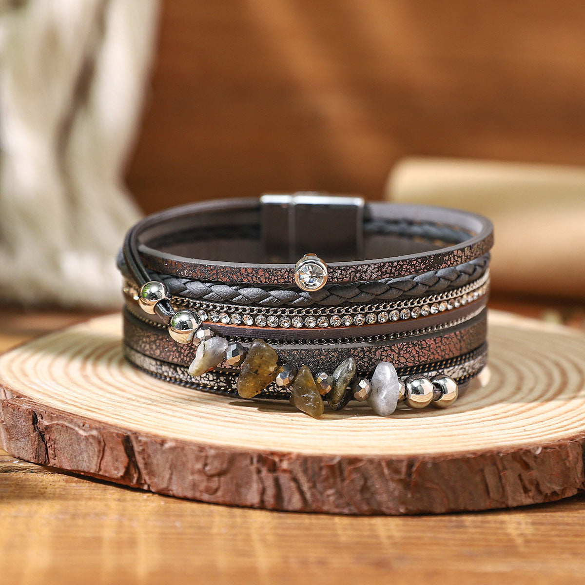 Twin Sense Leather Female Style Niche Design Bracelet