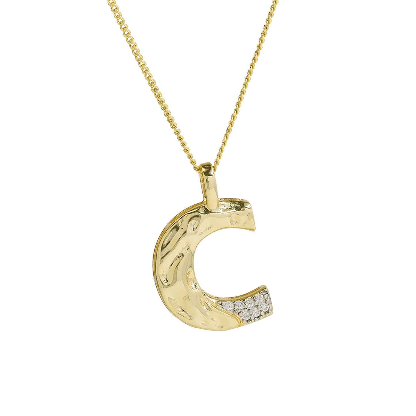 Brass Two-color Texture English Letters Contrast Necklaces