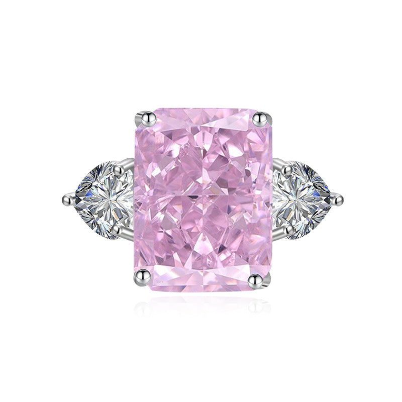 Cut Light Pink Zircon Temperament Open Female Rings