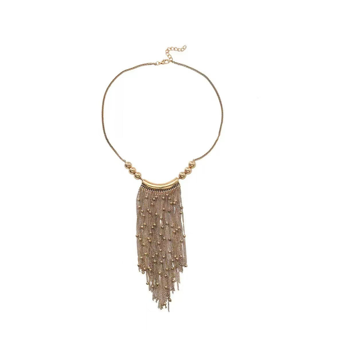Fashion Exaggerated Tassel Light Luxury Simplicity Bohemian Style Chest Minority Necklace