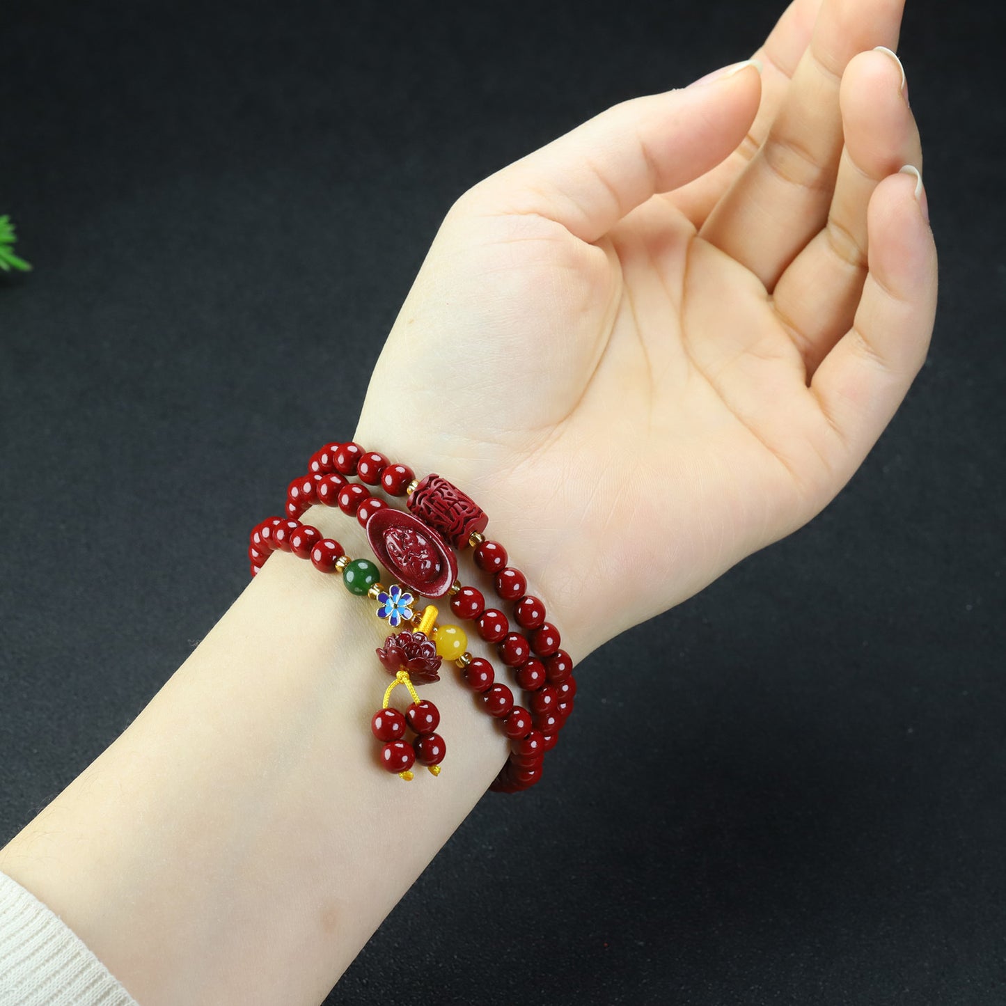 Three-ring Female Niche Exquisite Light Luxury Lucky Bag Beaded National Pendants