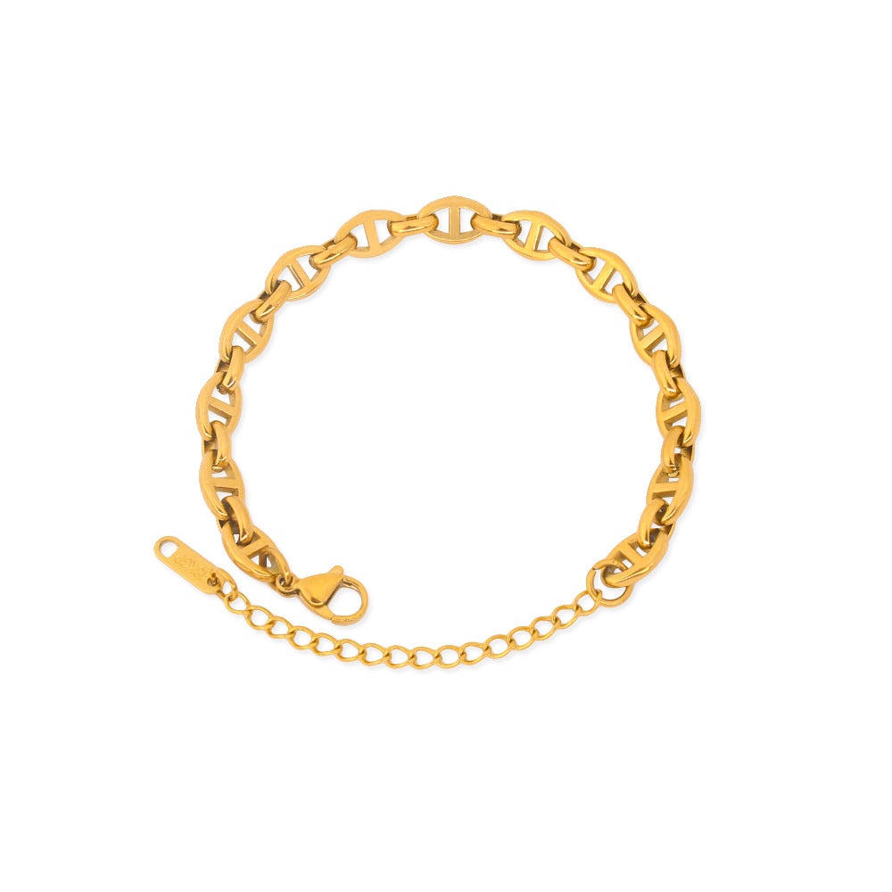 Pig Nose Titanium Steel Chain Hip Hop Jewelry Set