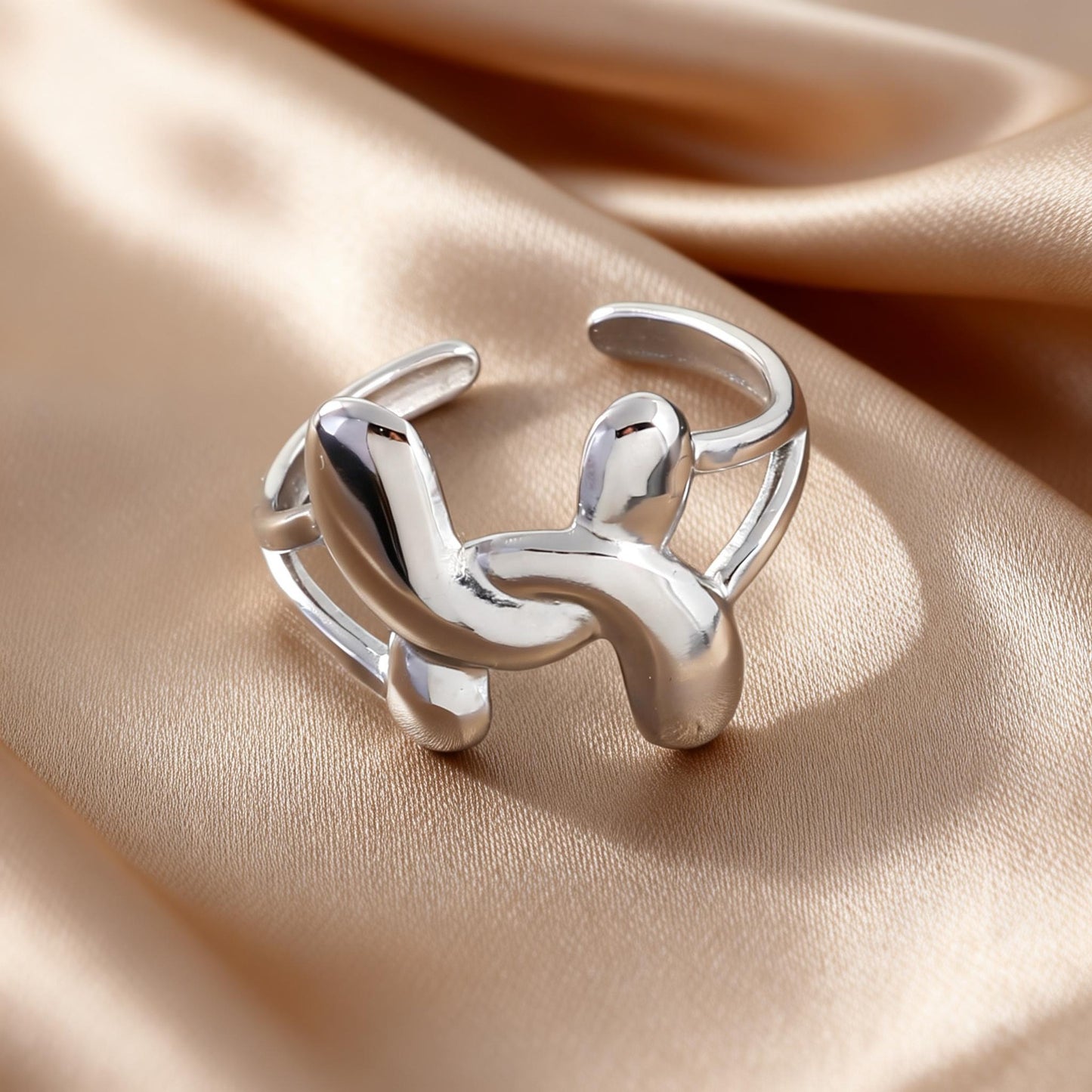 Steel Open-end Niche High-grade Fashion Trend Affordable Luxury Style Ring