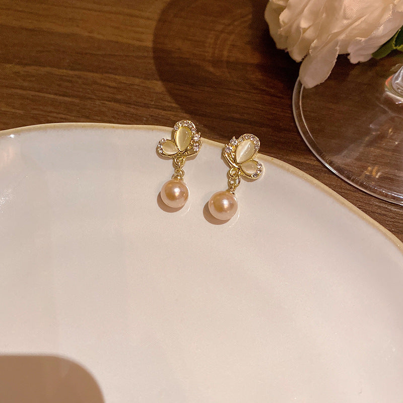 Women's Stone Ear Graceful Geometric Love High-grade Earrings