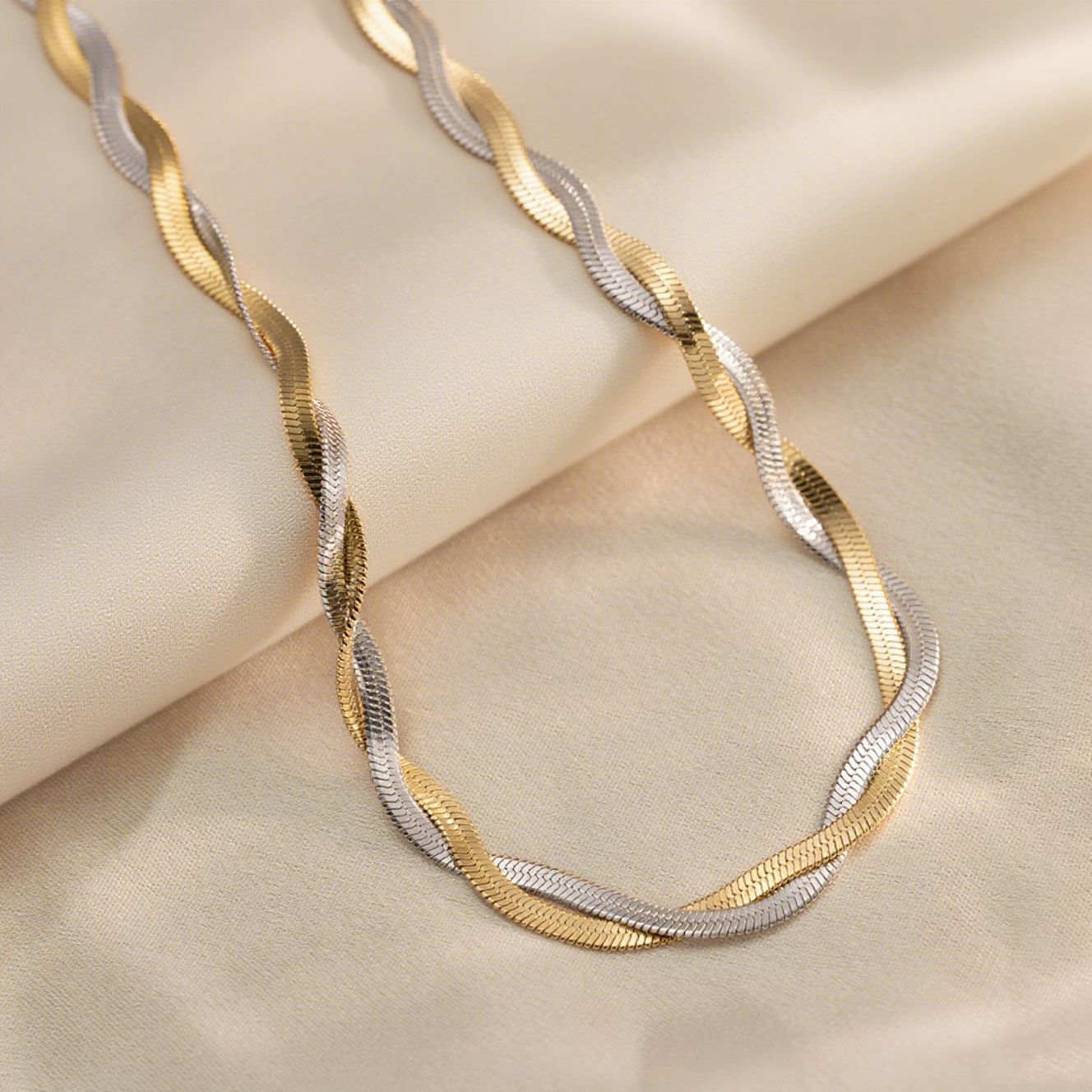 Titanium Female Like Flat Snake Hip Necklaces