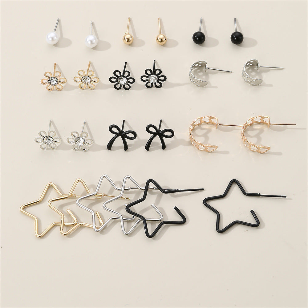 Fashion Geometry Pattern Female One Card Stud Earrings