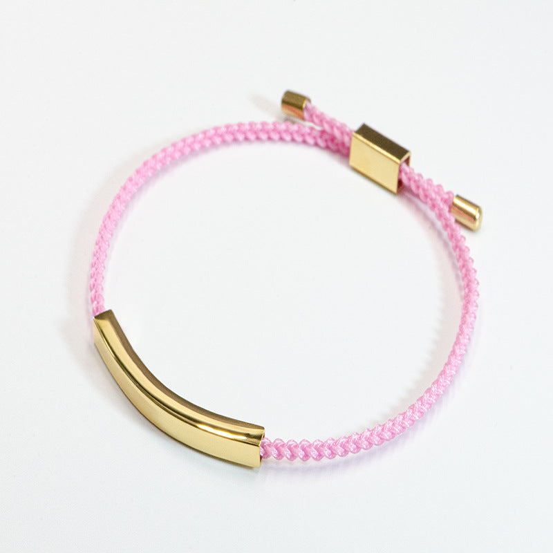 Steel Engraved Hollow Tube Couple Adjustable Inspirational Bracelets