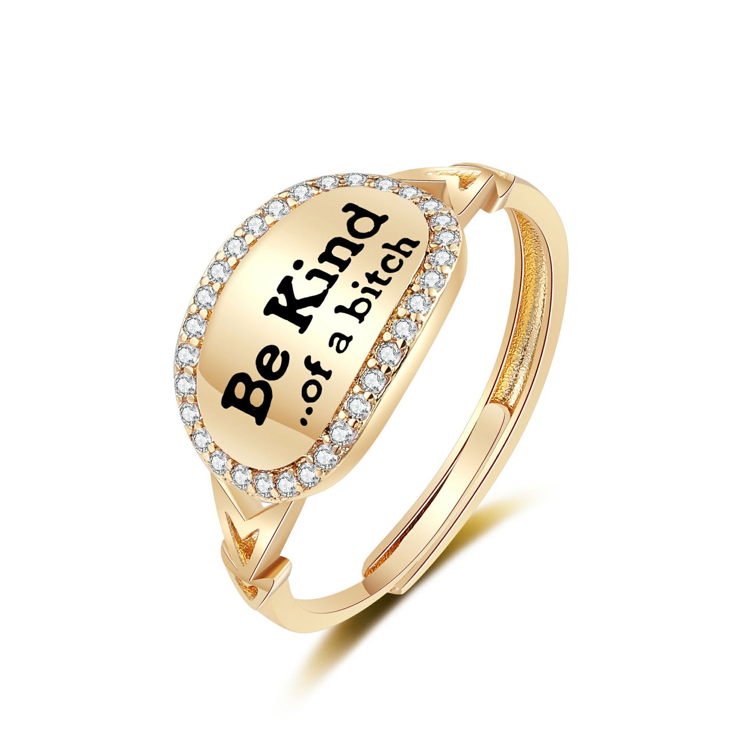 Women's English Letters Simple Stylish Opening Adjustable Rings