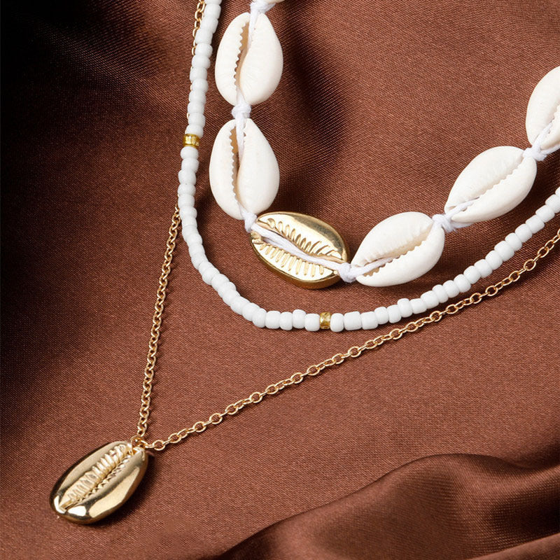 Women's Clavicle Chain Bohemian Style Bead Shell Necklace