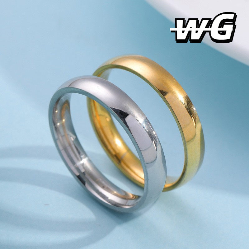 Men's Steel Titanium Inner Outer Arc Spherical Ring