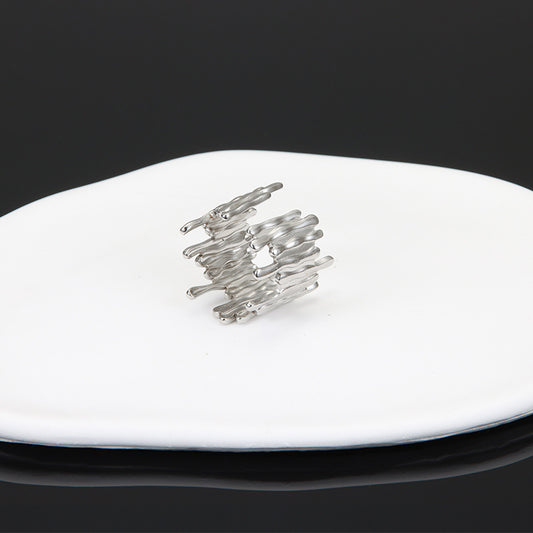 Stainless Steel Open Female Irregular With Rings