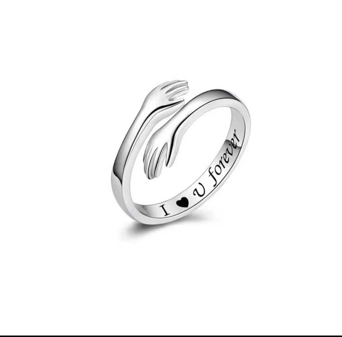 Women's Sterling Sier Hug For Simple Fashion Rings