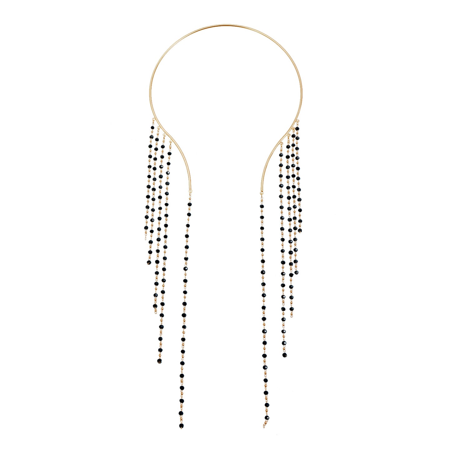 Women's More Than Tassel Black Beads Sexy Future Collar