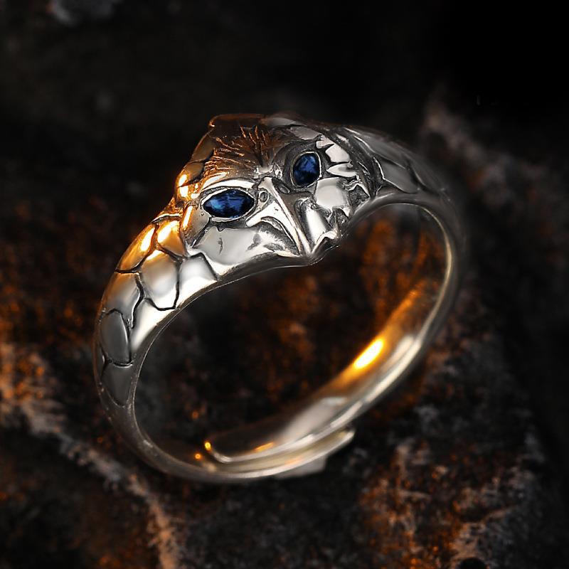 Men's Born Thai Sier Trendy Retro Niche Boys Personality Opening Index Rings