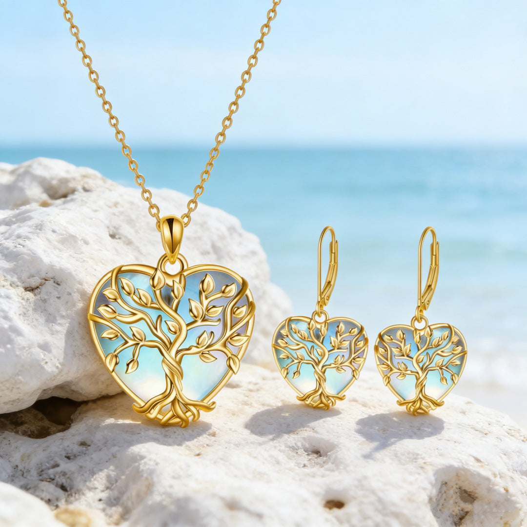 Personality Affordable Luxury Senior Love Tree Of Life Jewelry Set