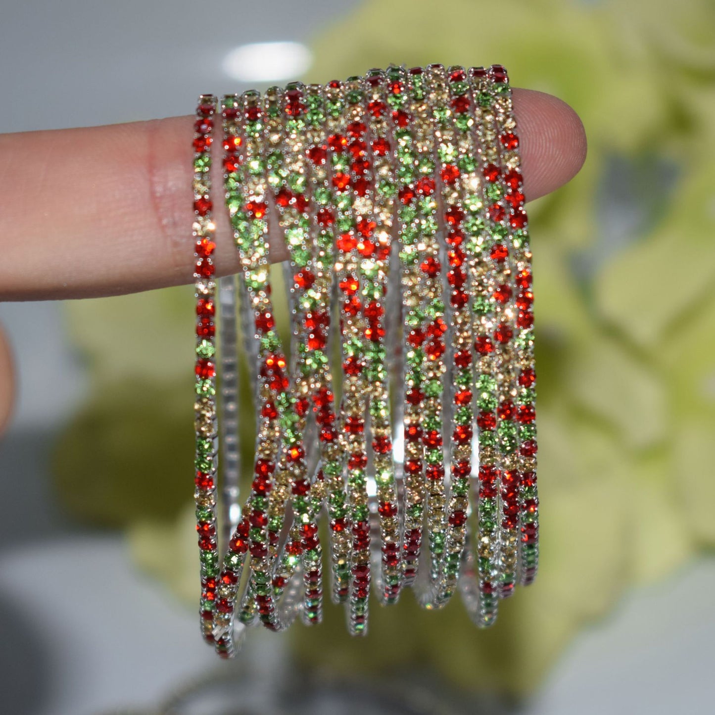 Row Colorful Rhinestone Female Live Grab Chain Bracelets