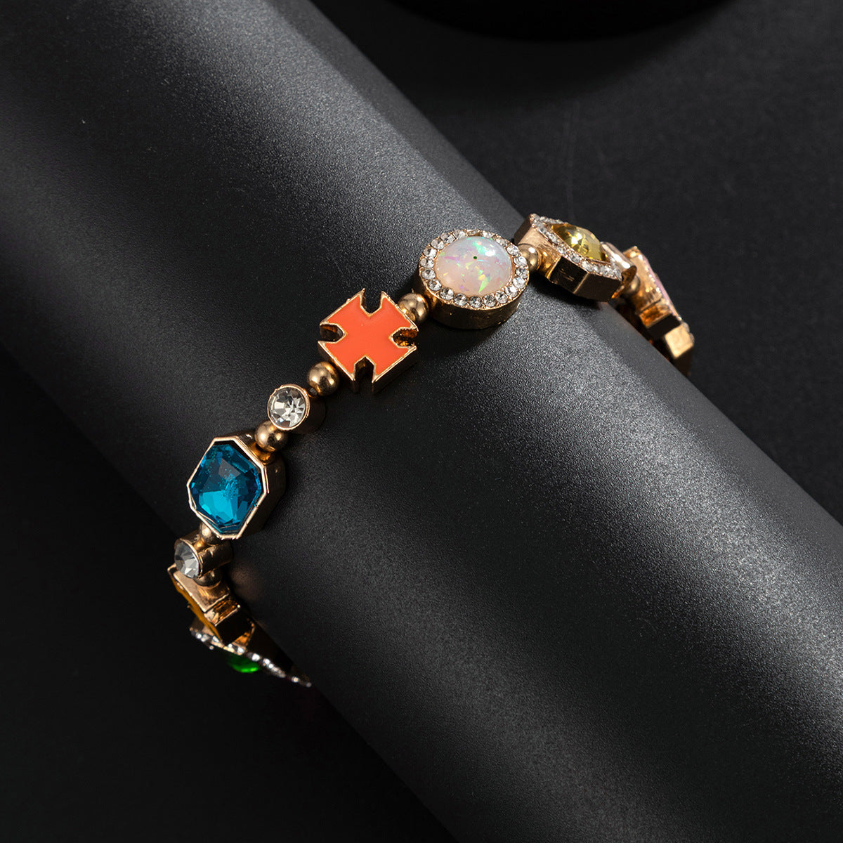 Men's Diamond Cross Personality High Sense Fashion Bracelet