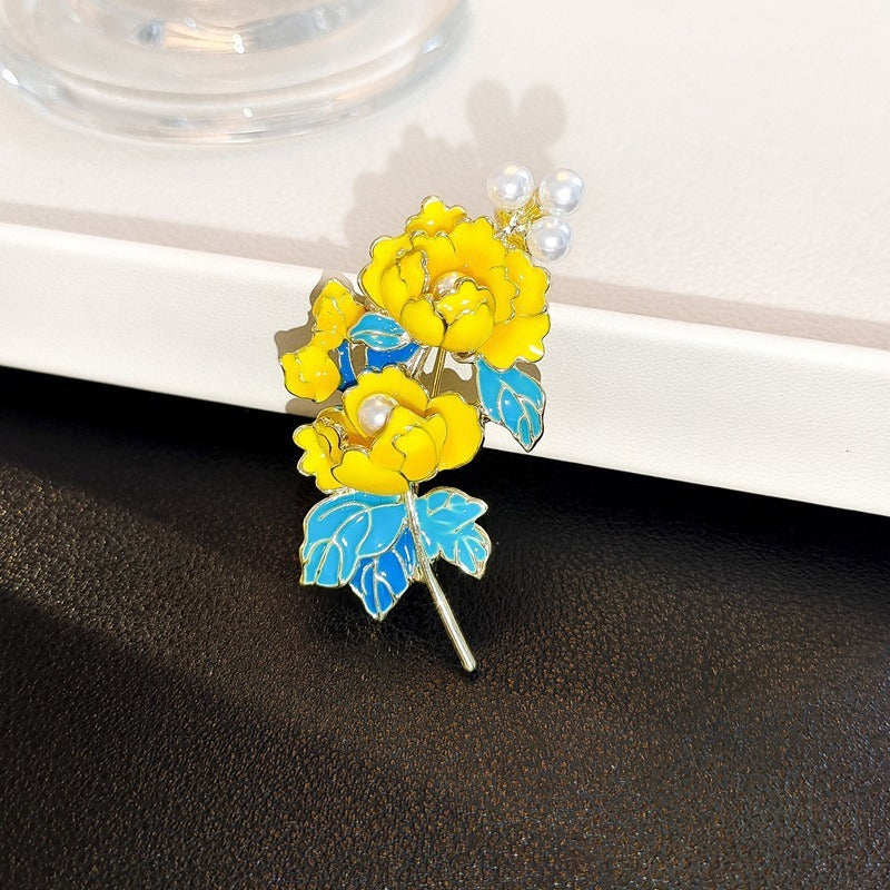 Women's Micro Zircon Brooch Exquisite Plant Pin Brooches