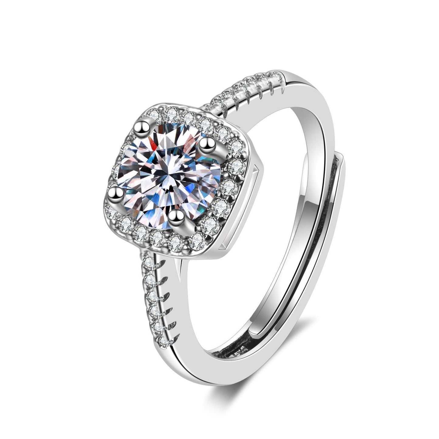 Women's Cube Karat Artificial Diamond Princess Square Rings