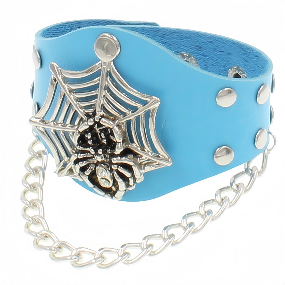 Men's Environmental Protection Leather Vintage Spider Web Chain Bracelets