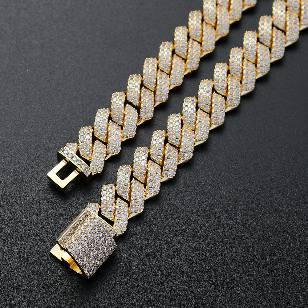 Men's Hip Hop Cuban Copper Inlaid Zircon Bracelets