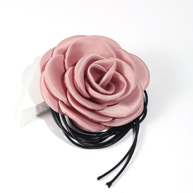 Women's Korean Style Handmade Fabric Flower Strap Necklaces