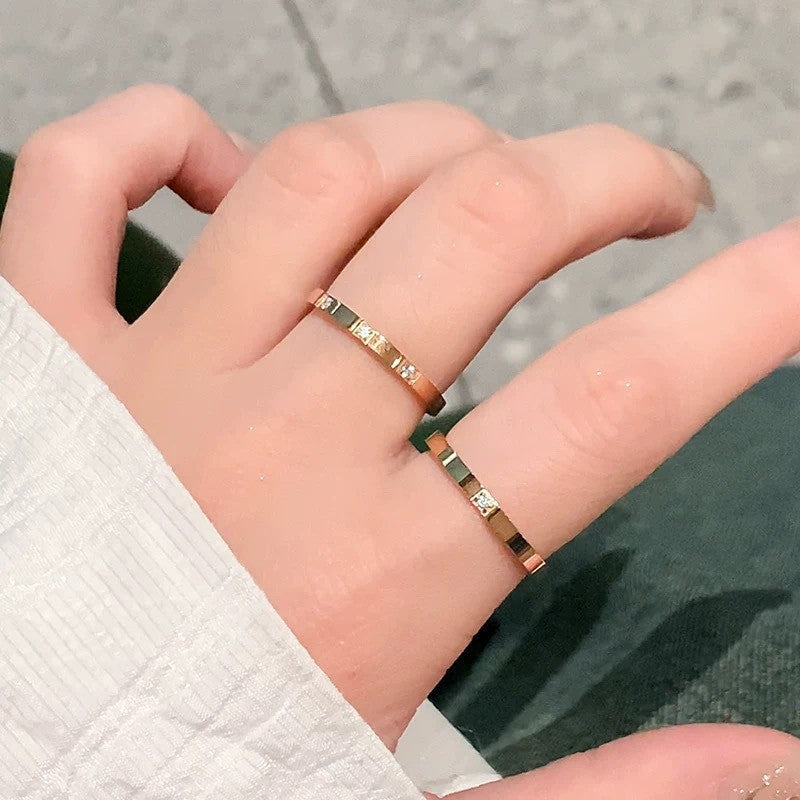 Light Luxury Cold Style Couple Plain Ring