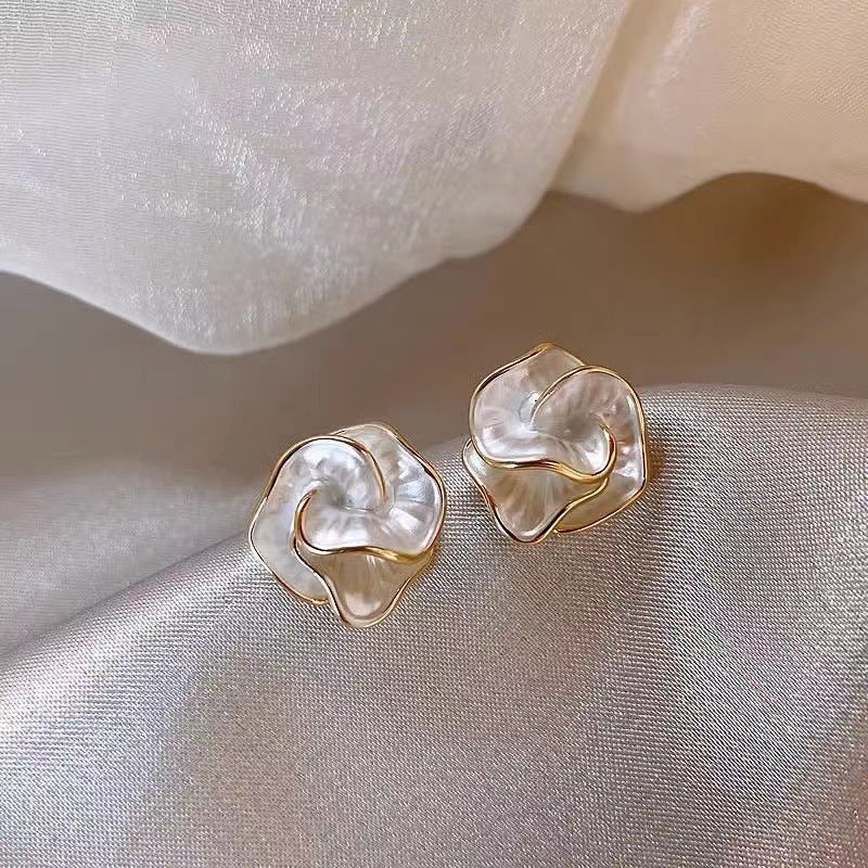 Flower Female Special Interest Light Luxury Temperament High Sense Unique Ear Hook